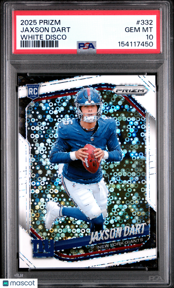 2025 Panini Prizm Jaxson Dart #332 White Disco RC PSA 10