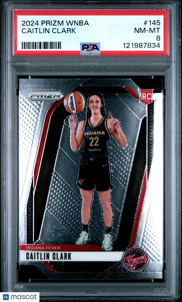 2024 Panini Prizm WNBA Caitlin Clark #145 Rookie Rookie PSA 8