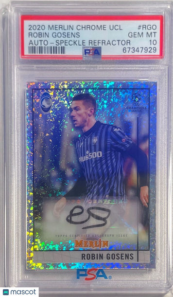 2020 Topps Merlin Chrome UEFA Champions League Autographs Robin Gosens #RGO Speckle Refractor PSA 10