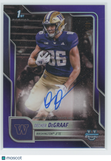 2025 Bowman University Chrome Decker DeGraaf #BCA-DD Prospect Auto Variation /75