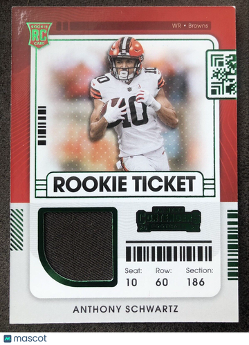 Anthony Schwartz 2021 Contenders Rookie Ticket Patch #RTS-ASC Cleveland Browns