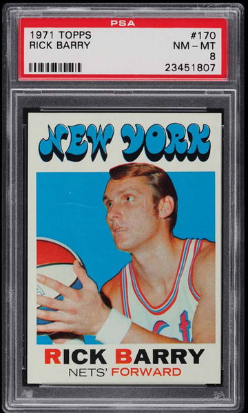 1971 Topps Rick Barry #170 PSA 8 Rookie RC 