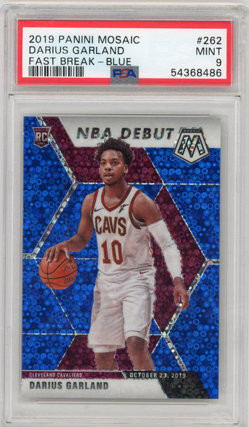 2019 Panini Mosaic Darius Garland Fast Break Blue #'d 20/85 PSA 9 MINT #262 Cleveland Cavs
