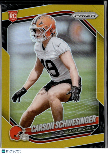 2025 Panini Prizm Carson Schwesinger #384 Yellow /10 RC