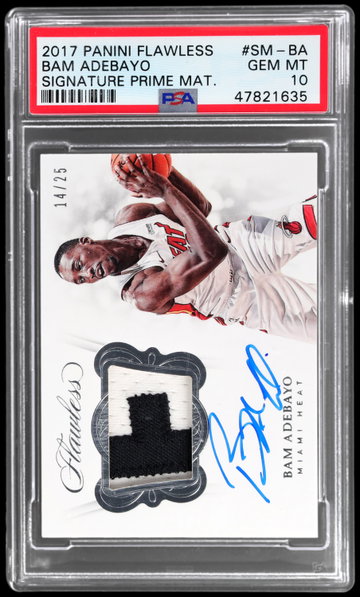 2017 Panini Flawless Bam Adebayo Signature Prime Materials PSA 10 RC