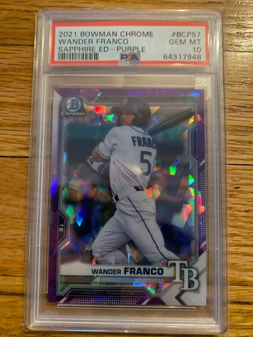 2021 Bowman Chrome Wander Franco Purple Sapphire #20 PSA 10