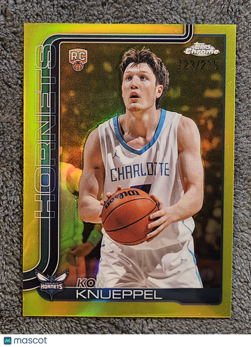 2025 Topps Chrome Kon Knueppel #254 Yellow Refractor /275 Rookie RC