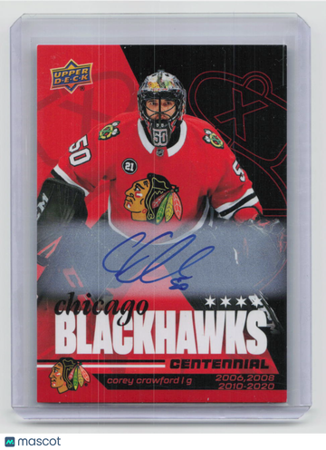 2025-26 Upper Deck Chicago Blackhawks Centennial Corey Crawford #59 Autograph