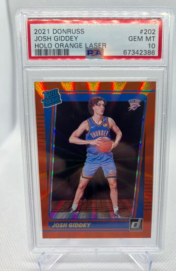2021 Panini Donruss Josh Giddey Holo Orange Laser RC PSA 10