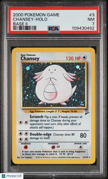 2000 Pokemon Game Base II Chansey Holo Base II PSA 7 #3