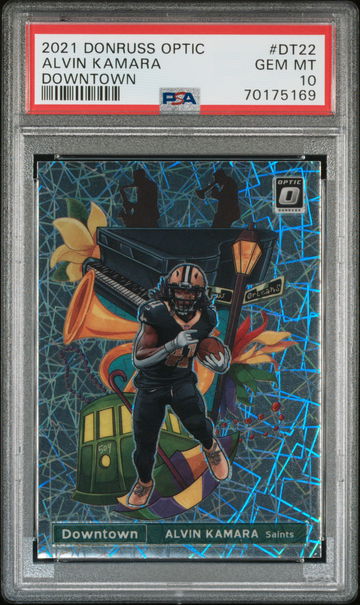 2021 Donruss Optic Downtown Alvin Kamara #DT22 PSA 10