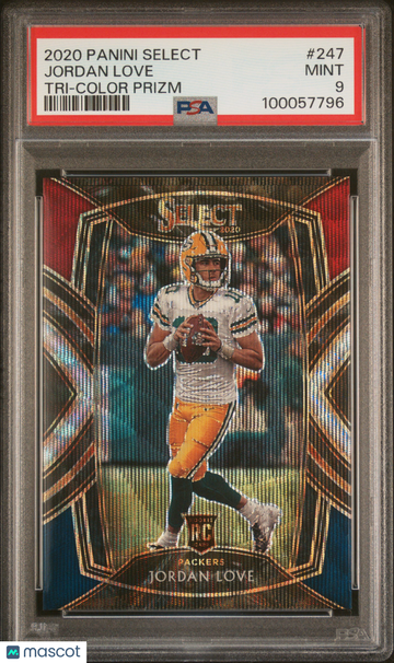 2020 Panini Select Jordan Love #247 Tri Color Prizm PSA 9