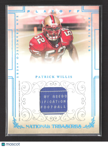 2007 Playoff National Treasures Patrick Willis #125 Authentic Event-Worn Jersey Laundry Tag