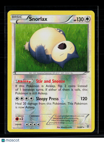 Pokemon 2016 Generations Snorlax #58/83