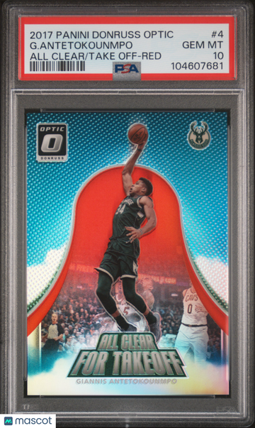 2017 Panini Donruss Optic All Clear For Take Off G. Antetokounmpo #4 Red PSA 10