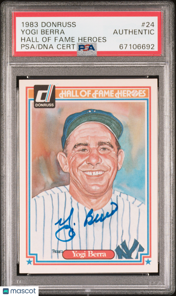 1983 Donruss Hall Of Fame Heroes Yogi Berra #24 PSA A Auto A