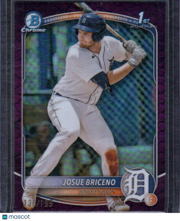 2025 Bowman Josue Briceno #BCP-13 Chrome Prospects Reptilian Fuchsia Refractor SN