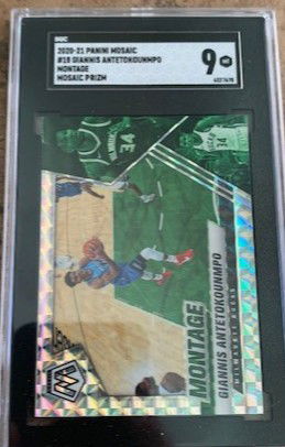 2020-21 Panini Mosaic Montage Silver Prizm Holofoil - Giannis Antetokounmpo - SGC Mint 9 MT