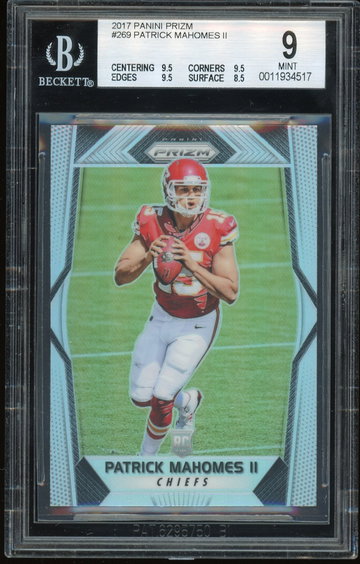 2017 Silver Prizm #269 Patrick Mahomes BGS 9