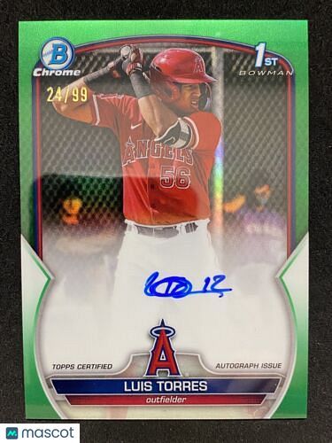 2023 Topps 1st Bowman Chrome Luis Torres Auto Green /99