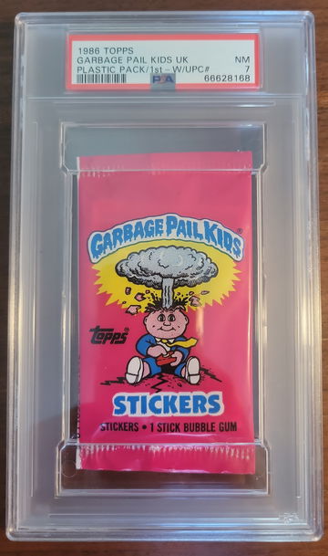 1986 Topps Garbage Pail Kids UK 1st Edition Plastic Pack PSA 7