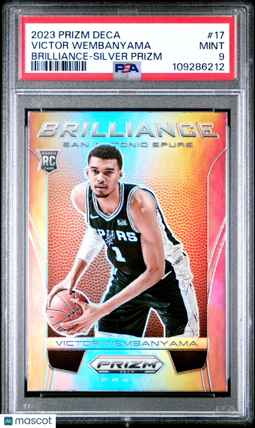 2023 Panini Prizm Deca Brilliance Victor Wembanyama #17 Silver PSA 9