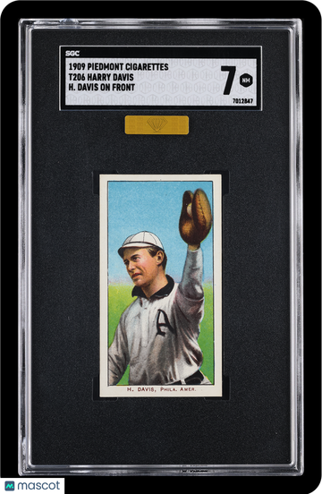 1909 Piedmont Cigarettes (T206) Harry Davis H. Davis On Front MBA Gold SGC 7