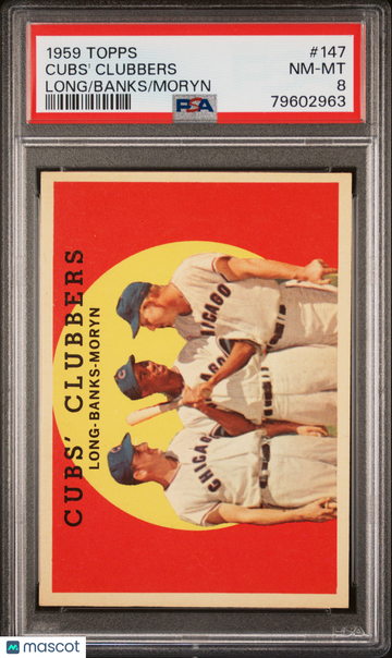 1959 Topps Cubs' Clubbers #147 Long Banks Moryn PSA 8