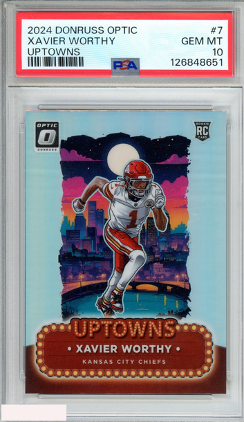 2024 PANINI DONRUSS OPTIC UPTOWNS XAVIER WORTHY #7 ROOKIE RC PSA 10 GEM MT