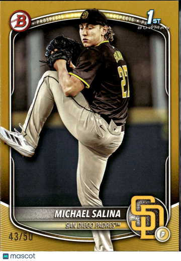 Michael Salina 2025 Bowman Draft 1st Bowman. Gold /29 San Diego Padres