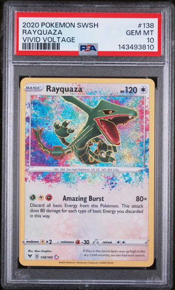 2020 Pokemon Sword and Shield Vivid Voltage Rayquaza #138 PSA 10