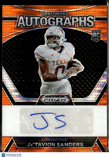 Ja'Tavion Sanders 2024 Panini Prizm Draft Picks RC Auto Orange /49 Texas Longhorns
