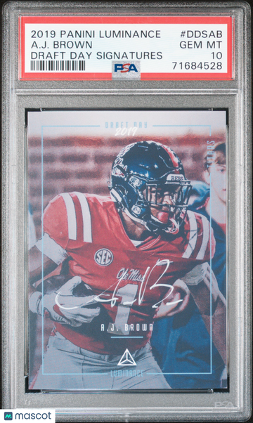 2019 Panini Luminance Draft Day Signatures A. J. Brown #DDSAB PSA 10