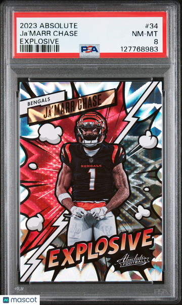2023 Panini Absolute Explosive Ja’Marr Chase #34 PSA 8