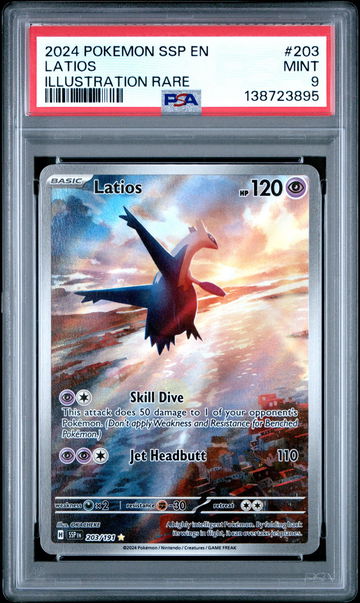 2024 Pokemon Scarlet and Violet Surging Sparks Illustration Rare Latios #203 PSA 9