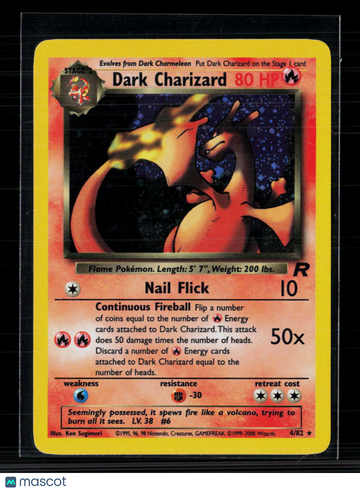 2000 Team Rocket Dark Charizard Holo Rare #4/82
