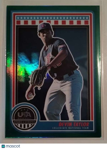 2025 Panini Stars and Stripes USA Baseball - Green Devin Taylor #1