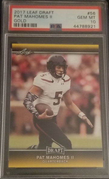 2017 Leaf Draft Patrick Mahomes #56 Gold PSA 10