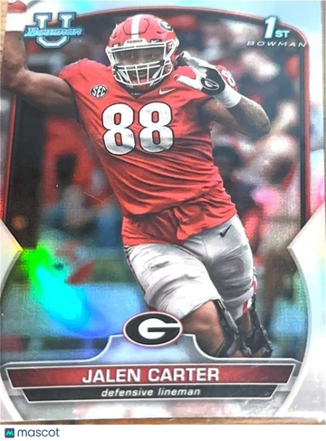 2022 Bowman University Chrome - Refractor Jalen Carter #37