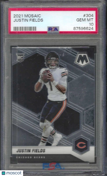 2021 Panini Mosaic Justin Fields #304 PSA 10