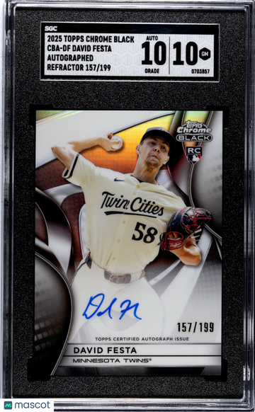 2025 Topps Chrome Black David Festa #CBA-DF Autograph Refractor SGC 10 Auto 10