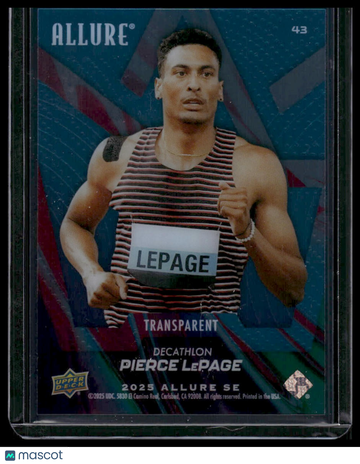 2025 Upper Deck Allure SE Pierce LePage #43 Transparent
