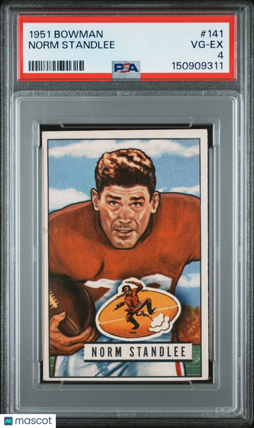 1951 Bowman Norm Standlee #141 Vintage Stock HOF Nicely Centered Mint Parallel/Variety Base Set Insert Low Pop PSA 4