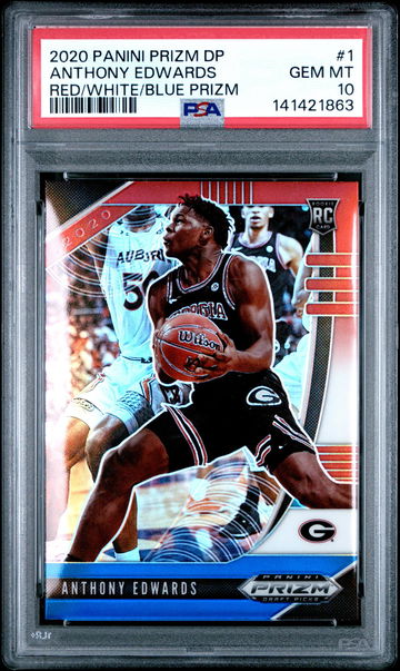 2020 Panini Prizm Draft Picks Red White and Blue Prizm Anthony Edwards #1 PSA 10