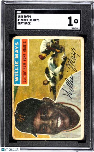 1956 Topps Willie Mays #130 Gray Back SGC 1