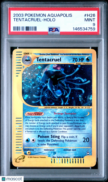 2003 Pokemon Aquapolis Tentacruel Holo PSA 9 #H26
