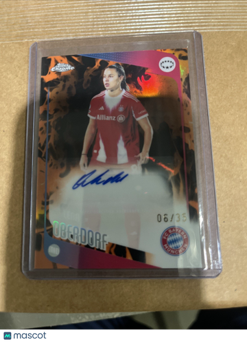 2025-26 Topps Chrome UEFA Women’s Champions League Soccer Lena Oberdorf #Ca-lo Inferno Refractor Short Print