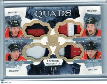 2017-18 The Cup Hoffman Stone Duchene Ryan Senators Quads Patch Gold 1/5