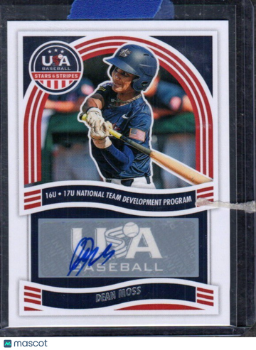 2024 Panini Stars & Stripes USA Baseball Dean Moss #NTS-DM 16U/17U National Team Signatures AU