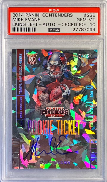 Mike Evans Cracked Ice /22 PSA 10